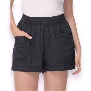 Old Navy Black Jack Linen Blend Pull On Shorts